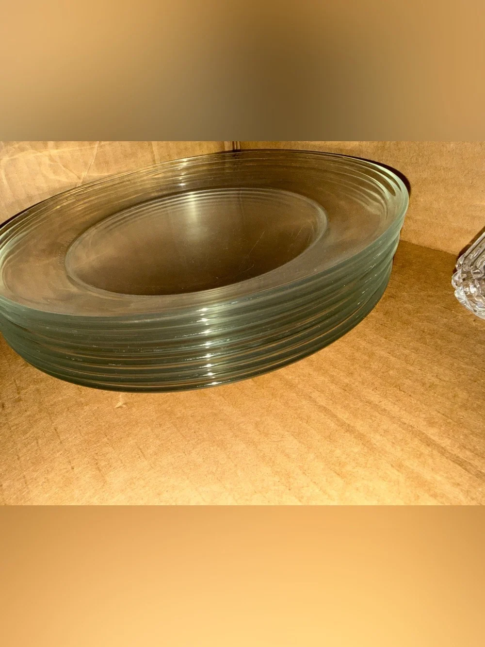 Vintage clear glass plate marked 